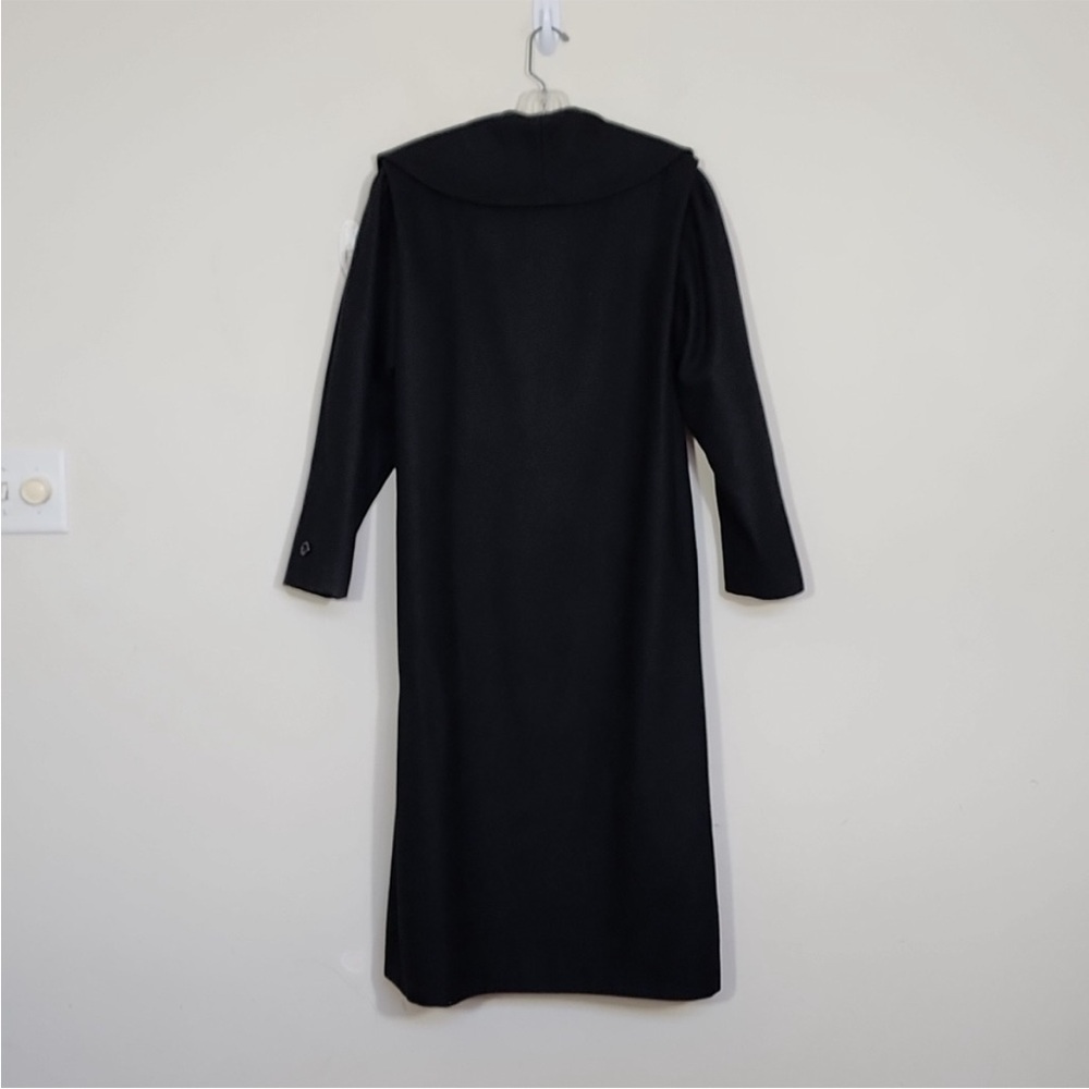 Oversized Vintage Topshop black wool coat sleeve size 6 - Picture 7 of 8